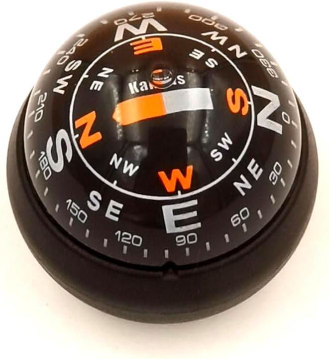 KanPas Dashboard Compass Ball with Double Dials for Cars Boats - Image 1